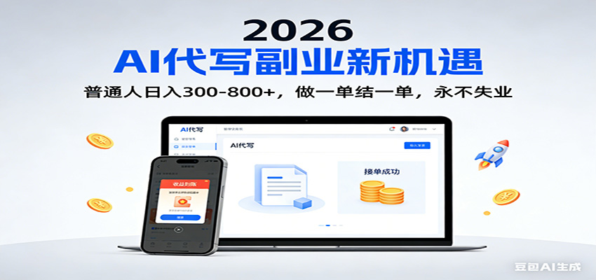 2026 副业首选！AI 代写日入 300-800，普通人0门槛，做一单结一单！网创项目-知识付费-在线课程-自媒体创业-网络副业-优利资源优利资源网