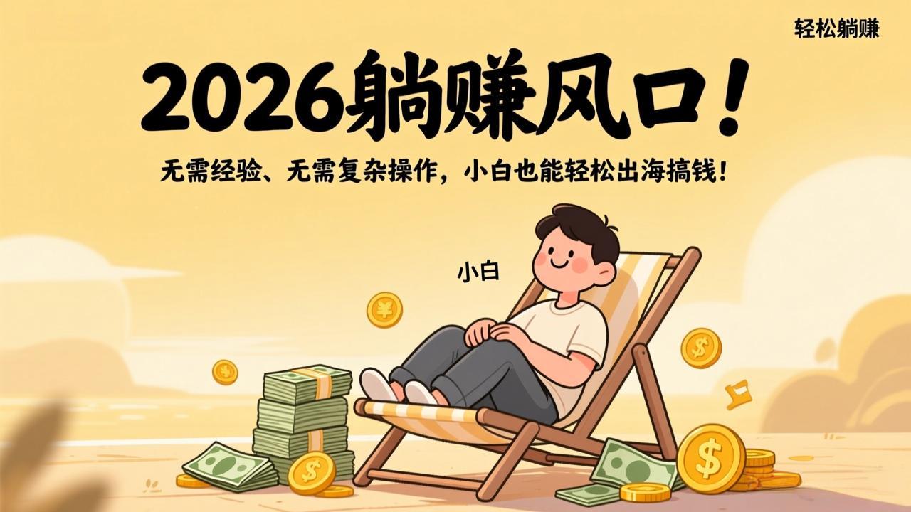 2026躺赚风口！无需经验、无需复杂操作，小白也能轻松出海搞钱！网创项目-知识付费-在线课程-自媒体创业-网络副业-优利资源优利资源网