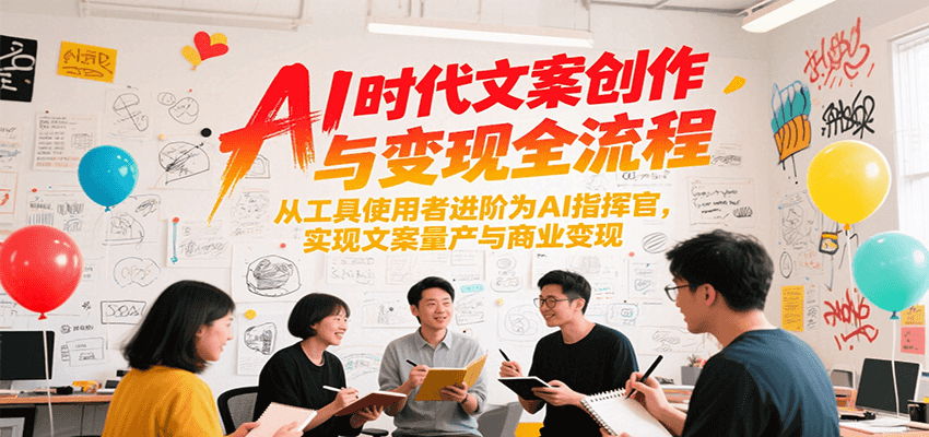 AI时代文案创作与变现全流程，从工具使用者进阶为AI指挥官，实现文案量产与商业变现网创项目-知识付费-在线课程-自媒体创业-网络副业-优利资源优利资源网