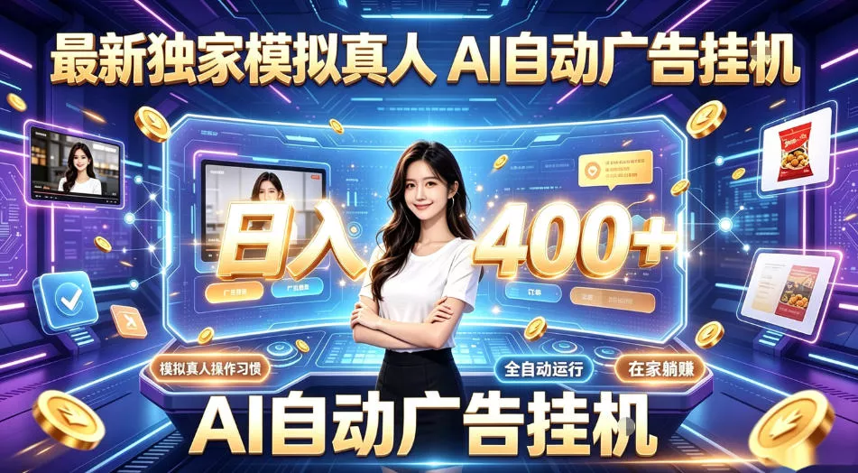 最新独家模拟真人，AI自动挂号挂G，日入400+，全程全自动运行，无需人工【揭秘】网创项目-知识付费-在线课程-自媒体创业-网络副业-优利资源优利资源网
