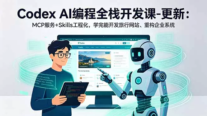 Codex AI编程全栈开发课-更新：MCP服务+Skills工程化，学完能开发旅行网站、重构企业系统网创项目-知识付费-在线课程-自媒体创业-网络副业-优利资源优利资源网