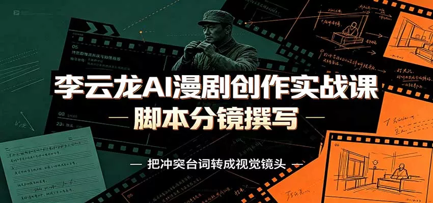 李云龙AI漫剧创作实战课：角色人设还原，脚本分镜撰写，AI漫剧成片完整制作教学网创项目-知识付费-在线课程-自媒体创业-网络副业-优利资源优利资源网