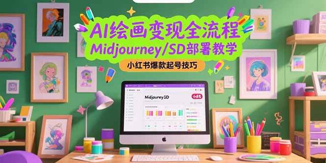 （15324期）AI绘画变现全流程，Midjourney/SD部署教学，小红书爆款起号技巧网创项目-知识付费-在线课程-自媒体创业-网络副业-优利资源优利资源网