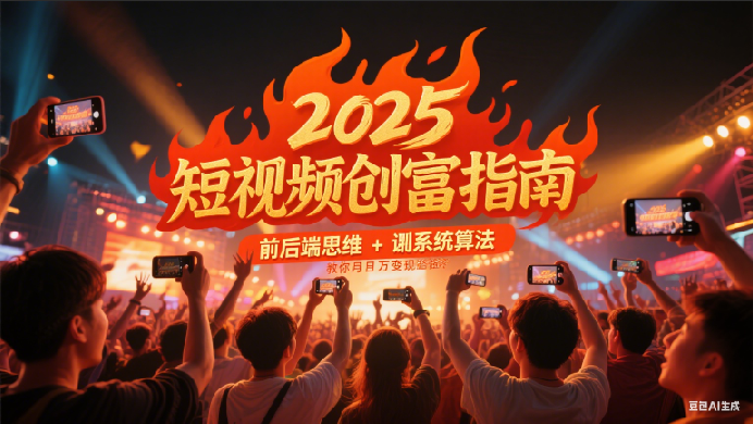 2025短视频创富指南，前后端思维 + 系统算法，教你月入过万变现路径网创项目-知识付费-在线课程-自媒体创业-网络副业-优利资源优利资源网