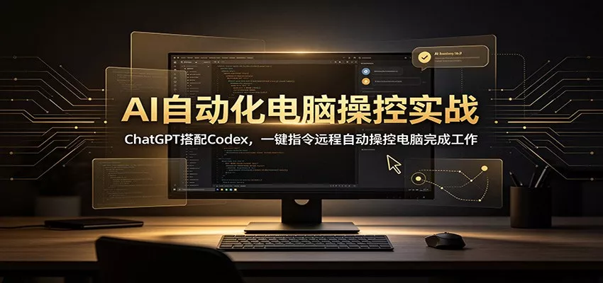 AI自动化电脑操控实战：ChatGPT搭配Codex，一键指令远程自动操控电脑完成工作网创项目-知识付费-在线课程-自媒体创业-网络副业-优利资源优利资源网