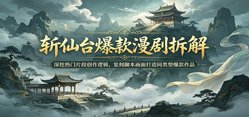 斩仙台爆款漫剧拆解：深挖热门片段创作逻辑，复刻脚本画面打造同类型爆款作品网创项目-知识付费-在线课程-自媒体创业-网络副业-优利资源优利资源网