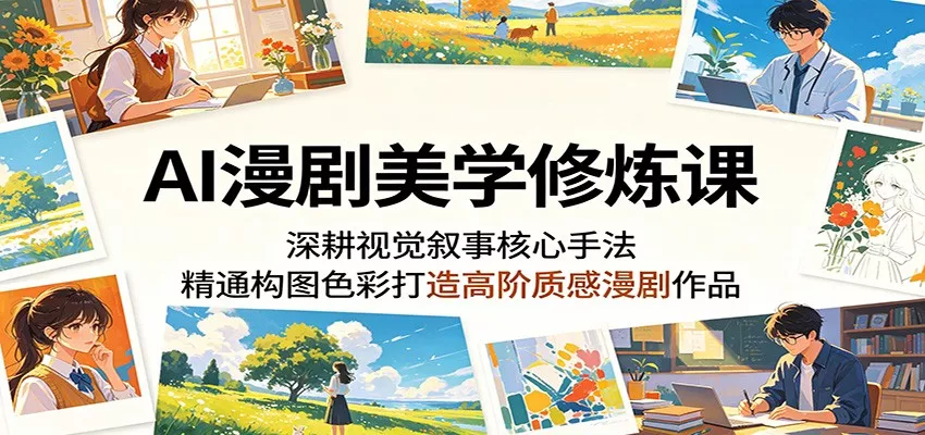 AI漫剧美学修炼课：深耕视觉叙事核心手法，精通构图色彩打造高阶质感漫剧作品网创项目-知识付费-在线课程-自媒体创业-网络副业-优利资源优利资源网
