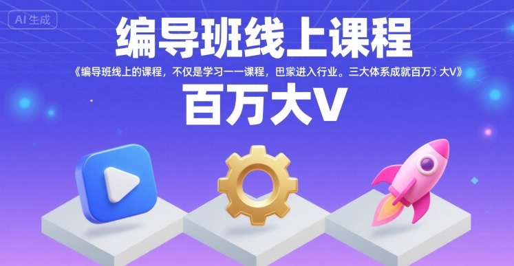 编导班线上课程，不仅是学习一门课程，更是进入一个行业，三大体系成就百万大V网创项目-知识付费-在线课程-自媒体创业-网络副业-优利资源优利资源网