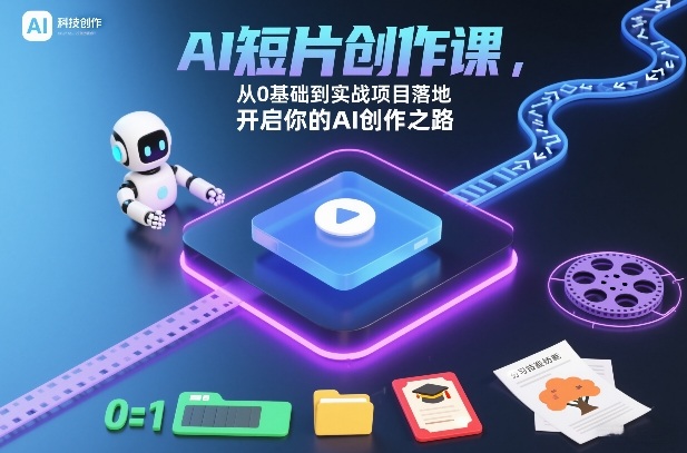 AI短片创作课，从0基础到实战项目落地，开启你的AI创作之路(更新0411)网创项目-知识付费-在线课程-自媒体创业-网络副业-优利资源优利资源网