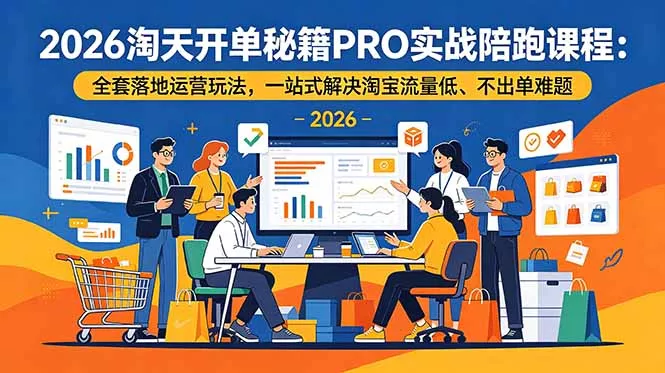 2026淘天开单秘籍PRO实战陪跑课程-更新：全套落地运营玩法，一站式解决淘宝流量低、不出单难题网创项目-知识付费-在线课程-自媒体创业-网络副业-优利资源优利资源网