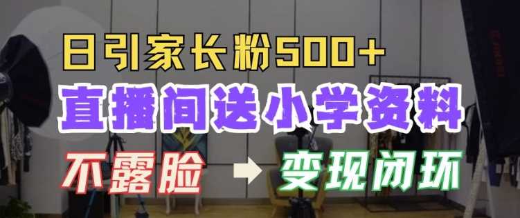 直播间送小学资料，每天引流家长粉500+，变现闭环模式【揭秘】网创项目-知识付费-在线课程-自媒体创业-网络副业-优利资源优利资源网