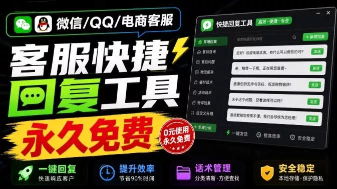 微信/QQ/电商客服快捷回复工具，支持多平台话术库与一键发送，永久免费，使用简单！易歪歪网创项目-知识付费-在线课程-自媒体创业-网络副业-优利资源优利资源网
