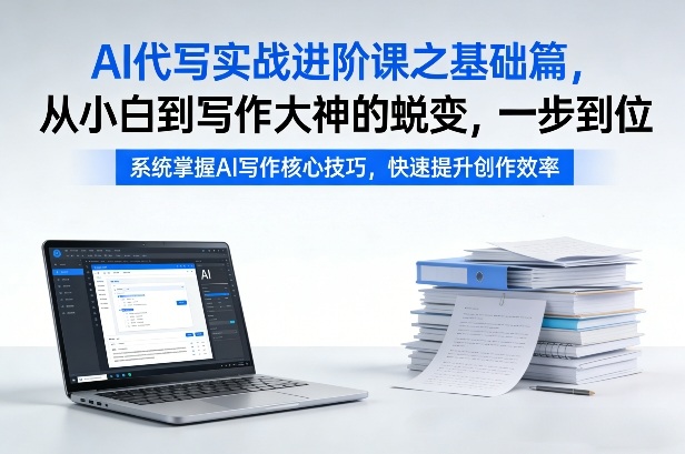 AI代写实战进阶课之基础篇，从小白到写作大神的蜕变，一步到位【揭秘】网创项目-知识付费-在线课程-自媒体创业-网络副业-优利资源优利资源网