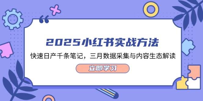 （14347期）2025小红书实战方法，快速日产千条笔记，三月数据采集与内容生态解读网创项目-知识付费-在线课程-自媒体创业-网络副业-优利资源优利资源网