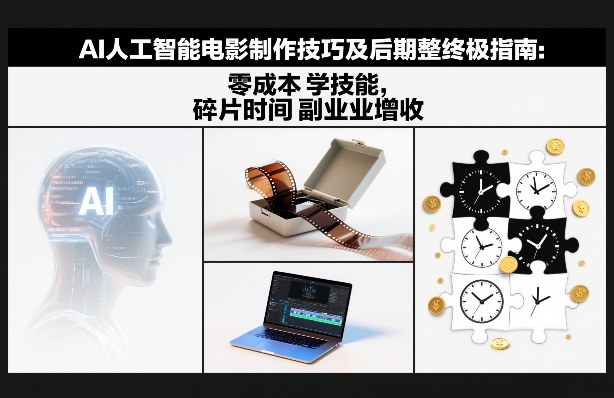 AI人工智能电影制作技巧及后期完整终极指南：零成本学技能，碎片时间副业增收网创项目-知识付费-在线课程-自媒体创业-网络副业-优利资源优利资源网