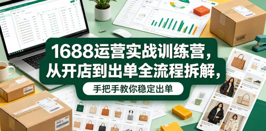 1688运营实战训练营，从开店到出单全流程拆解，手把手教你稳定出单(更新0620)网创项目-知识付费-在线课程-自媒体创业-网络副业-优利资源优利资源网