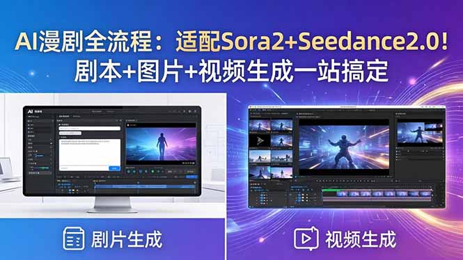 AI漫剧全流程：适配Sora2+Seedance2.0！剧本+图片+视频生成一站搞定网创项目-知识付费-在线课程-自媒体创业-网络副业-优利资源优利资源网
