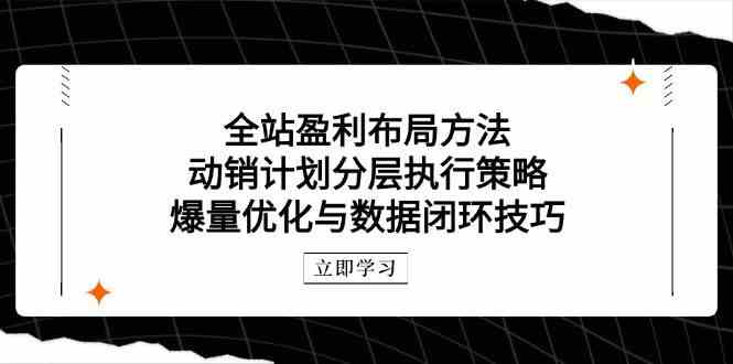 全站盈利布局方法：动销计划分层执行策略，爆量优化与数据闭环技巧网创项目-知识付费-在线课程-自媒体创业-网络副业-优利资源优利资源网