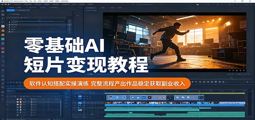 零基础AI短片变现教程：软件认知搭配实操演练，完整流程产出作品稳定获取副业收入网创项目-知识付费-在线课程-自媒体创业-网络副业-优利资源优利资源网