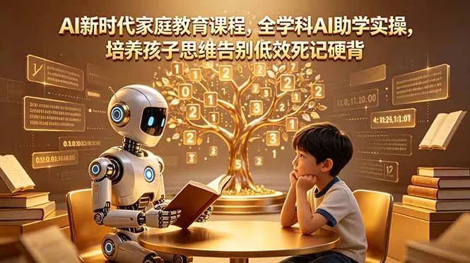 AI新时代家庭教育课程，全学科AI助学实操，培养孩子思维告别低效死记硬背网创项目-知识付费-在线课程-自媒体创业-网络副业-优利资源优利资源网