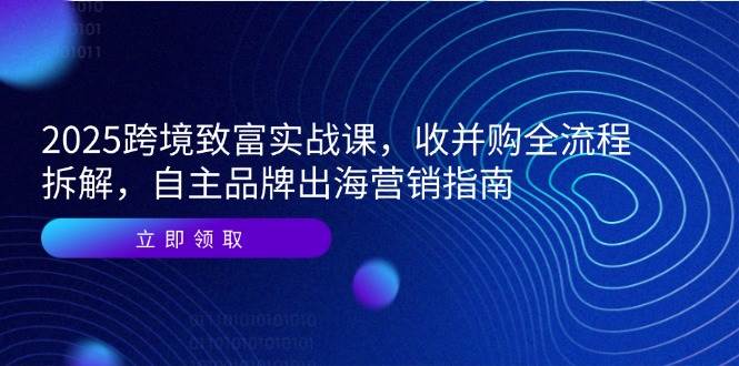 （14975期）2025跨境致富实战课，收并购全流程拆解，自主品牌出海营销指南网创项目-知识付费-在线课程-自媒体创业-网络副业-优利资源优利资源网