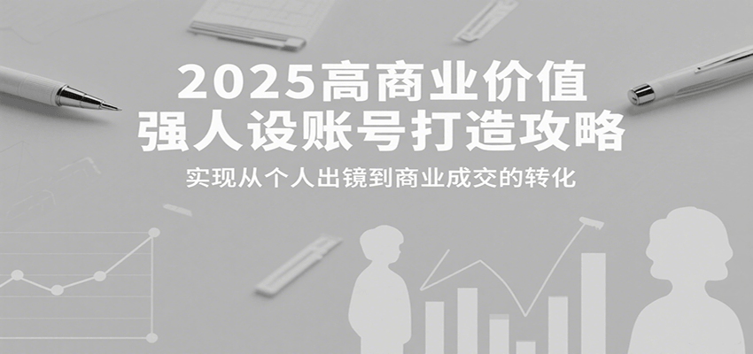 2025高商业价值强人设账号打造攻略，实现从个人出镜到商业成交的转化网创项目-知识付费-在线课程-自媒体创业-网络副业-优利资源优利资源网
