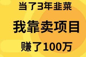 （10149期）当了3年韭菜，我靠卖项目赚了100万网创项目-知识付费-在线课程-自媒体创业-网络副业-优利资源优利资源网