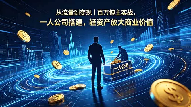 从流量到变现｜百万博主实战，一人公司搭建，轻资产放大商业价值网创项目-知识付费-在线课程-自媒体创业-网络副业-优利资源优利资源网