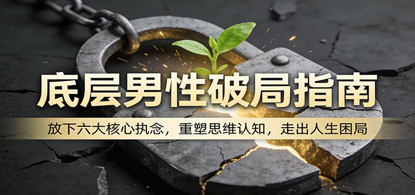 底层男性破局指南：放下六大核心执念，重塑思维认知，走出人生困局网创项目-知识付费-在线课程-自媒体创业-网络副业-优利资源优利资源网