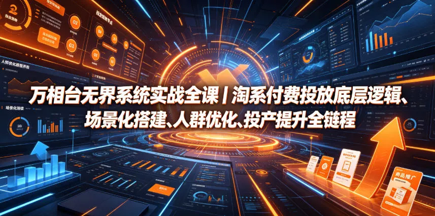 万相台无界系统实战全课｜淘系付费投放底层逻辑、场景化搭建、人群优化、投产提升全链路运营教程网创项目-知识付费-在线课程-自媒体创业-网络副业-优利资源优利资源网