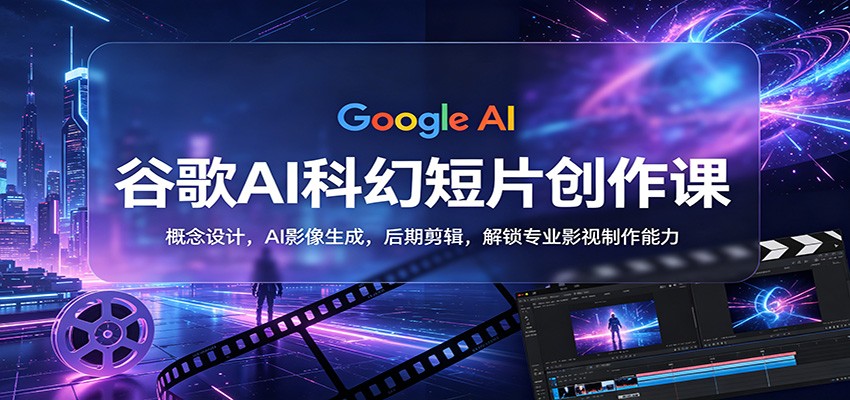 谷歌AI科幻短片创作课：概念设计，AI影像生成，后期剪辑，解锁专业影视制作能力网创项目-知识付费-在线课程-自媒体创业-网络副业-优利资源优利资源网