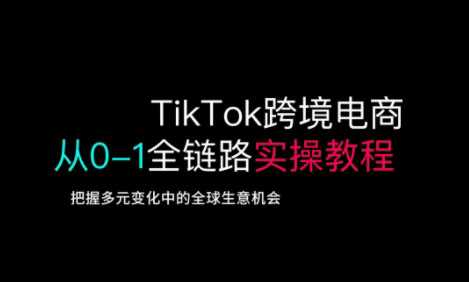 TikTok跨境电商从0-1全链路全方位实操教程，把握多元变化中的全球生意机会网创项目-知识付费-在线课程-自媒体创业-网络副业-优利资源优利资源网
