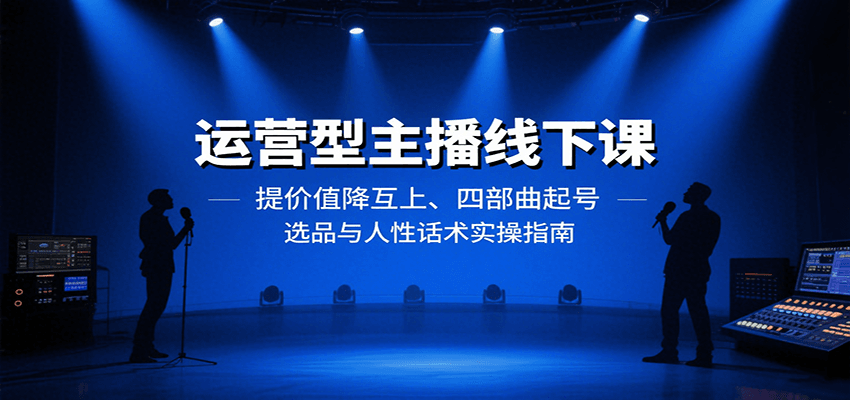 运营型主播线下课：提价值降互上、四部曲起号、选品与人性话术实操指南网创项目-知识付费-在线课程-自媒体创业-网络副业-优利资源优利资源网