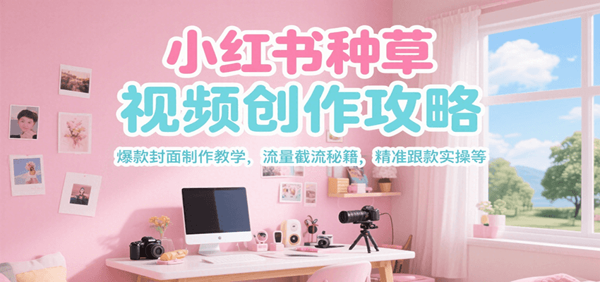 小红书种草视频创作攻略，爆款封面制作教学 ，流量截流秘籍 ，精准跟款实操等网创项目-知识付费-在线课程-自媒体创业-网络副业-优利资源优利资源网