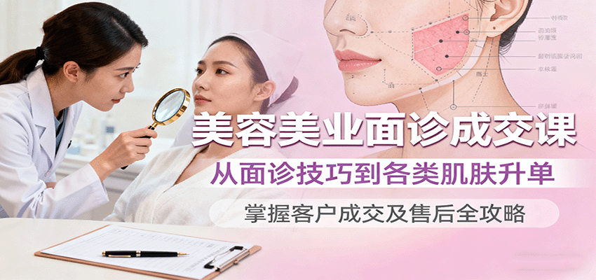 美容美业面诊成交课，从面诊技巧到各类肌肤升单，掌握客户成交及售后全攻略网创项目-知识付费-在线课程-自媒体创业-网络副业-优利资源优利资源网
