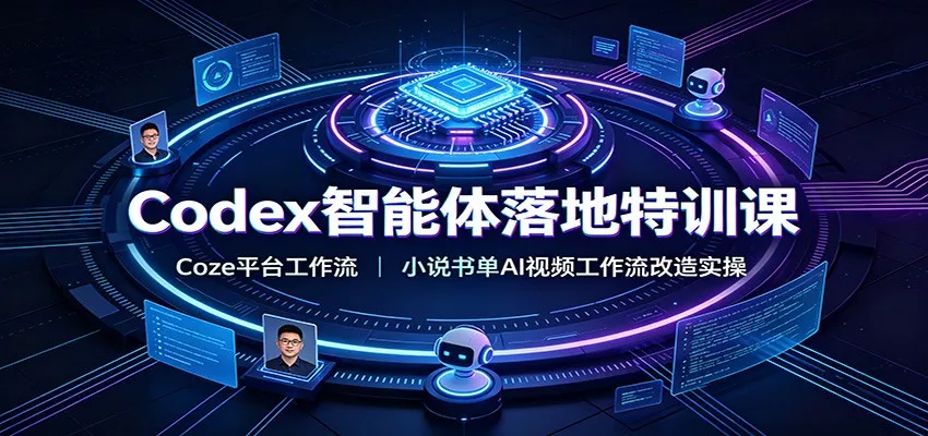 Codex智能体落地特训课：Coze平台工作流，小说书单AI视频工作流改造实操网创项目-知识付费-在线课程-自媒体创业-网络副业-优利资源优利资源网