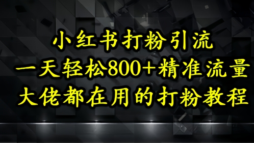 小红书打粉引流，一天轻松500+精准流量，大佬都在用的打粉教程网创项目-知识付费-在线课程-自媒体创业-网络副业-优利资源优利资源网