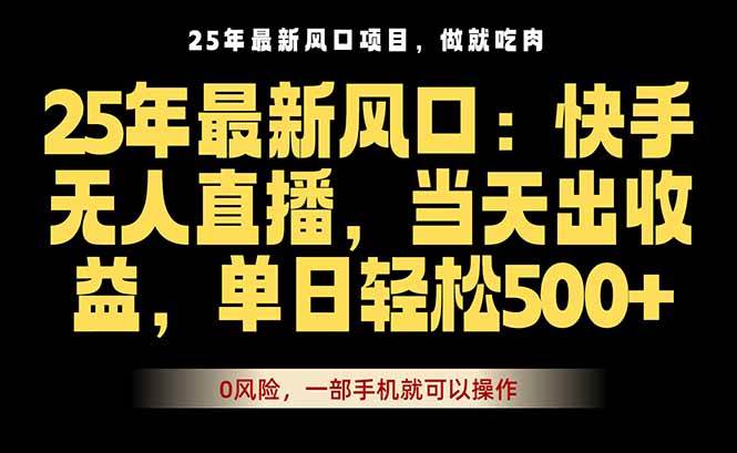 （16007期）25年最新无人直播玩法，当天秒出单，一部手机就可操作网创项目-知识付费-在线课程-自媒体创业-网络副业-优利资源优利资源网