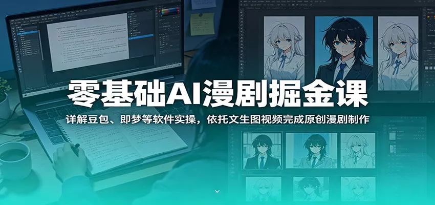 零基础AI漫剧掘金课：详解豆包、即梦等软件实操，依托文生图视频完成原创漫剧制作网创项目-知识付费-在线课程-自媒体创业-网络副业-优利资源优利资源网