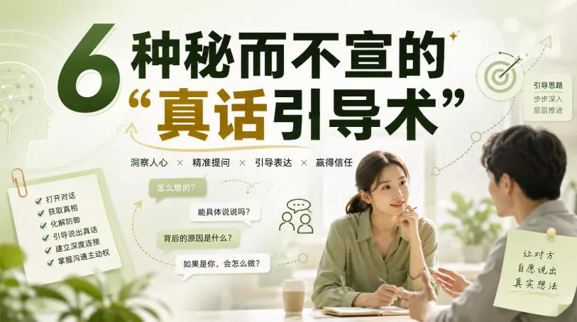 付费文章：6种秘而不宣的“真话引导术”网创项目-知识付费-在线课程-自媒体创业-网络副业-优利资源优利资源网