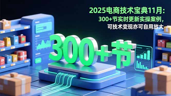 2025电商技术宝典11月：200+节实时更新实操案例，可技术变现亦可自用放大网创项目-知识付费-在线课程-自媒体创业-网络副业-优利资源优利资源网