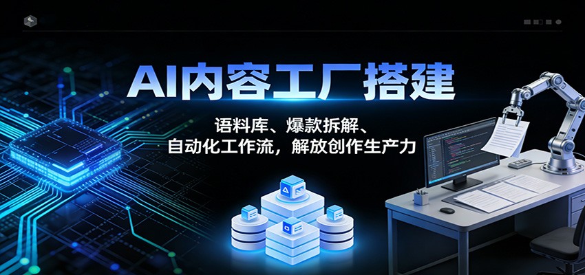 AI内容工厂搭建：语料库、爆款拆解、自动化工作流，解放创作生产力网创项目-知识付费-在线课程-自媒体创业-网络副业-优利资源优利资源网