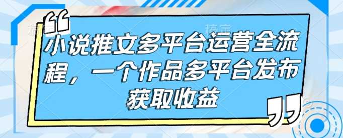 小说推文多平台运营全流程，一个作品多平台发布获取收益网创项目-知识付费-在线课程-自媒体创业-网络副业-优利资源优利资源网