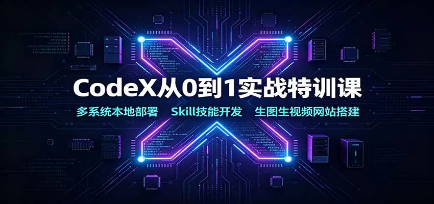 CodeX从0到1实战特训课：多系统本地部署，Skill技能开发，生图生视频网站搭建网创项目-知识付费-在线课程-自媒体创业-网络副业-优利资源优利资源网