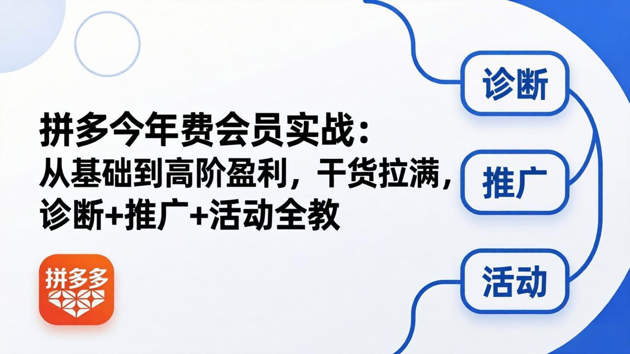 拼多多年费会员实战(更新26年4月28网创项目-知识付费-在线课程-自媒体创业-网络副业-优利资源优利资源网