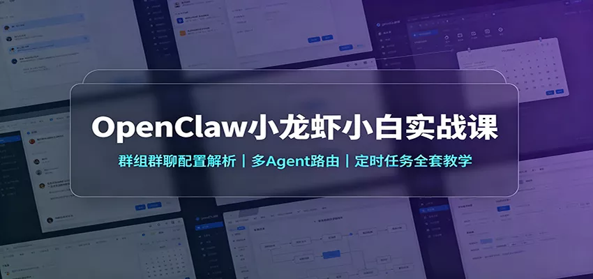 OpenClaw小龙虾小白实战课：群组群聊配置解析，多Agent路由，定时任务全套教学网创项目-知识付费-在线课程-自媒体创业-网络副业-优利资源优利资源网