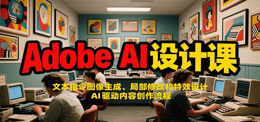 Adobe AI设计课：文本指令图像生成、局部修改和特效设计，AI驱动内容创作流程网创项目-知识付费-在线课程-自媒体创业-网络副业-优利资源优利资源网