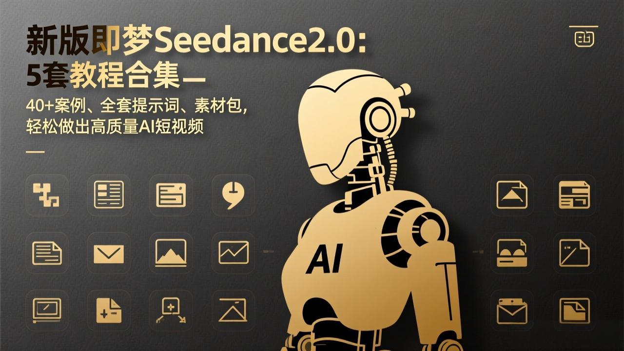 新版即梦Seedance2.0：5套教程合集，40+案例、全套提示词、素材包，轻松做出高质量AI短视频网创项目-知识付费-在线课程-自媒体创业-网络副业-优利资源优利资源网