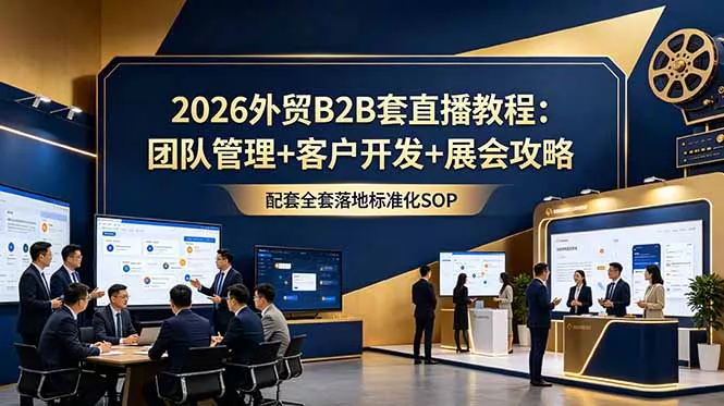 2026外贸B2B套直播教程：团队管理+客户开发+展会攻略，配套全套落地标准化SOP网创项目-知识付费-在线课程-自媒体创业-网络副业-优利资源优利资源网
