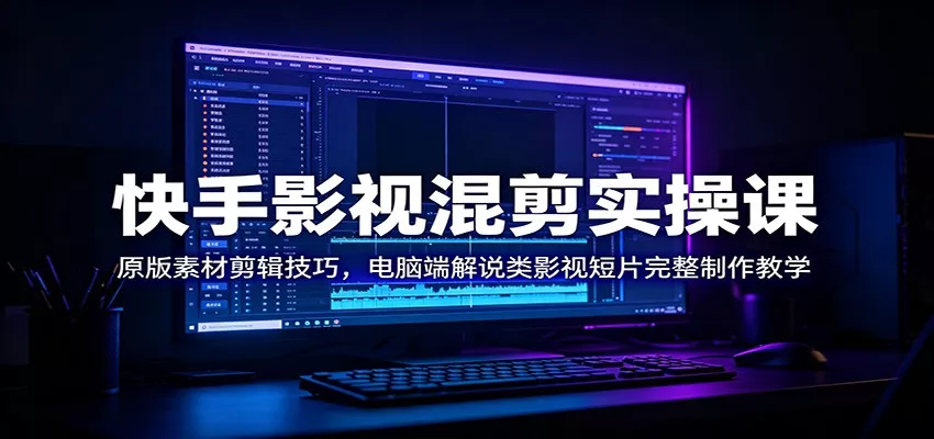 快手影视混剪实操课：原版素材剪辑技巧，电脑端解说类影视短片完整制作教学网创项目-知识付费-在线课程-自媒体创业-网络副业-优利资源优利资源网